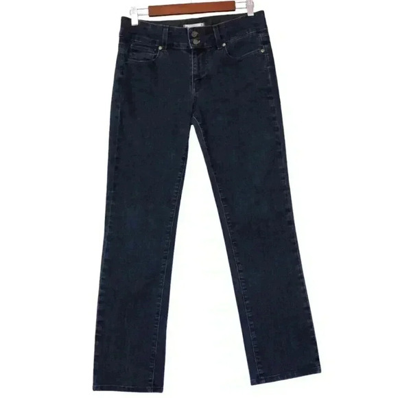 Paige Hidden Hill Straight Leg Jeans Size 29 Mid Rise Preppy Stretch Denim USA - Picture 1 of 12